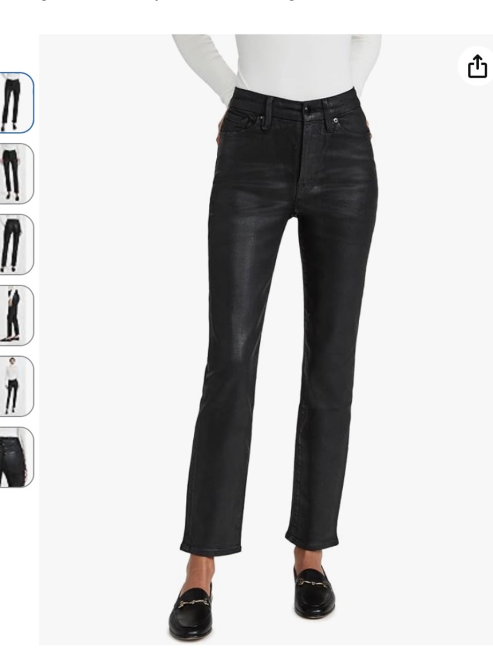 Good American Women's Good Classic Coated Straight Leg Jeans Size 4 / 27 GUC